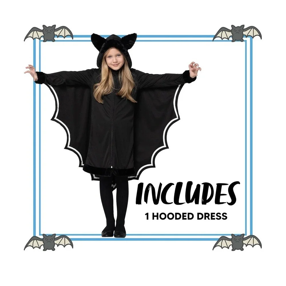 Bat costume Halloween Bat Wings Medium 8-10 Year old nwt Spooktacular Creations